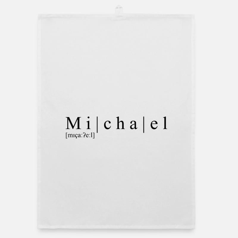 Name abstrakt Typografisch Weiß Michael Organic Geschirrtuch