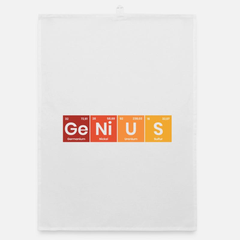 Periodensystem Genius - Organic Geschirrtuch - Weiß