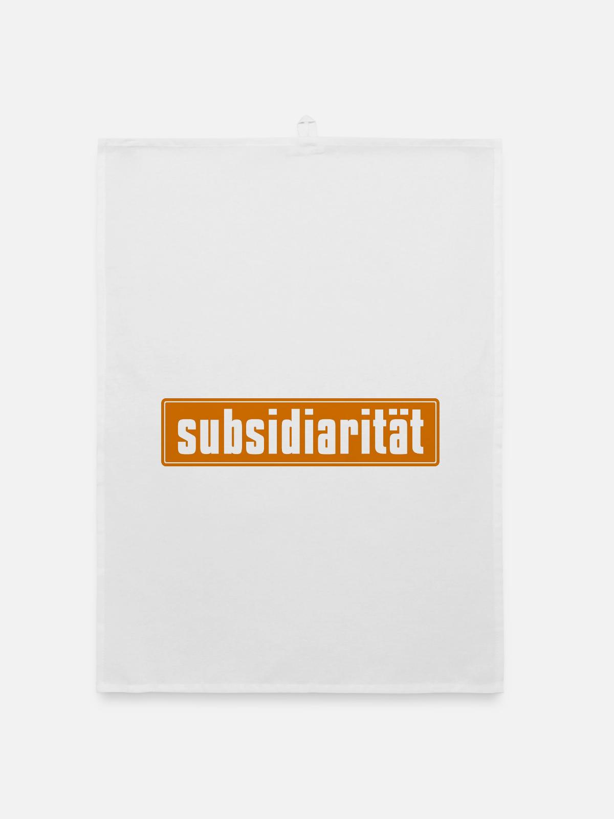Subsidarity Schriftzug auf Background - Organic Geschirrtuch - Weiß - Vorne