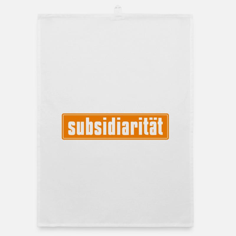 Subsidarity Schriftzug auf Background Organic Geschirrtuch