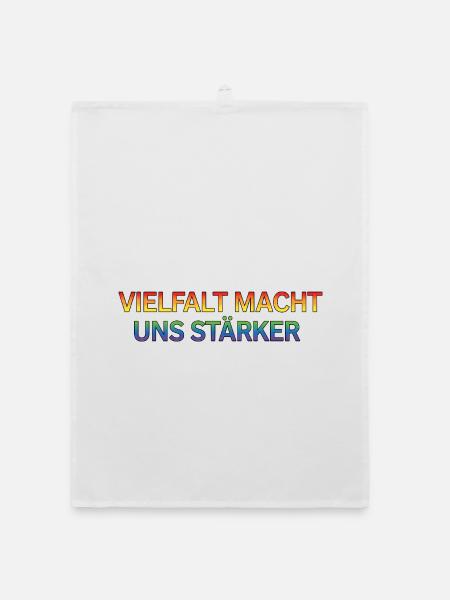 Diversity makes us stronger - Organic dish towel - white - Front