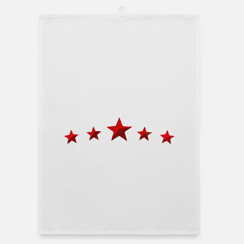 Graphique cinq étoiles de la rangée Étoile Rouge Torchon bio