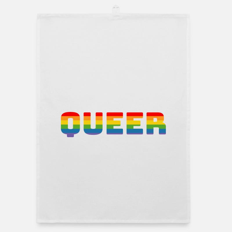 Rainbow queer LGBT CSD Shirt lgbtqi queer Organic dish towel