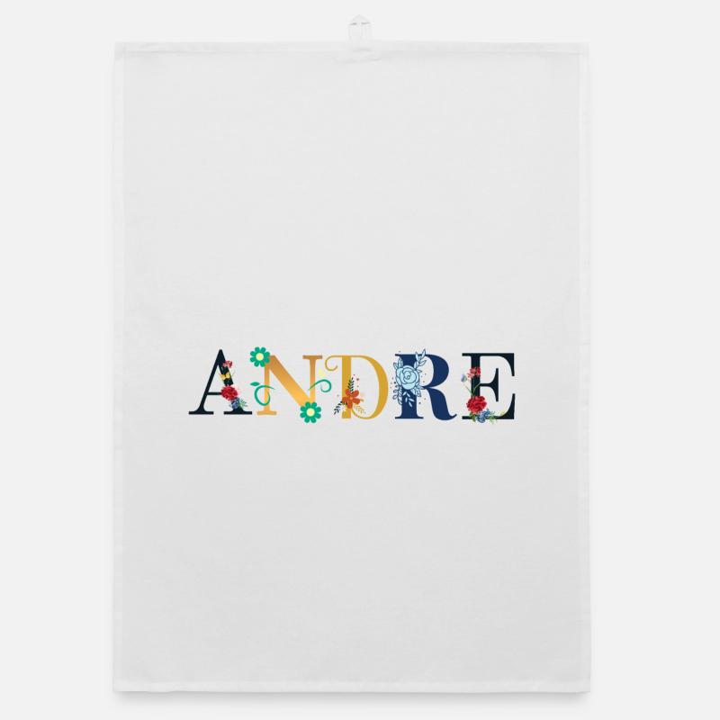 ANDRE Nom Orné de Fleurs Torchon bio