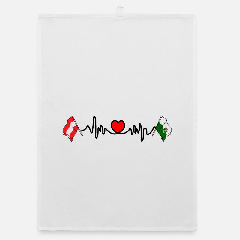 Styria Flags with Heartbeat Organic dish towel