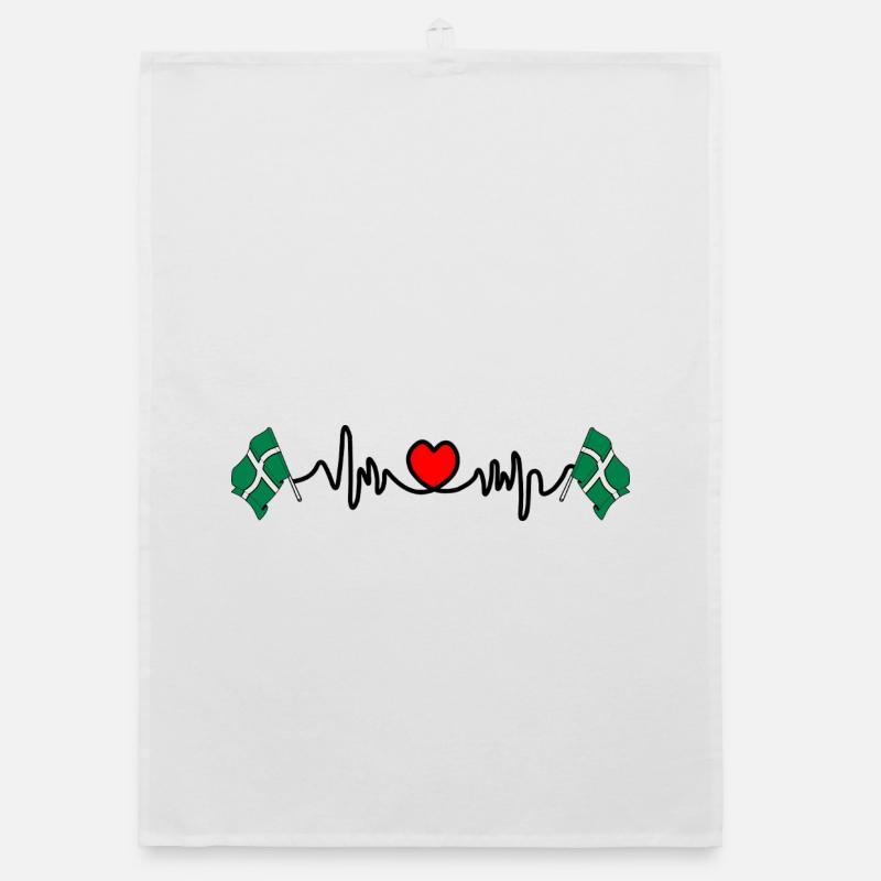 Devon Flag with Heartbeat Organic dish towel
