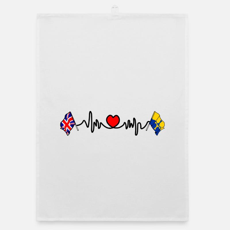 Durham & UK Heart Rate Organic dish towel