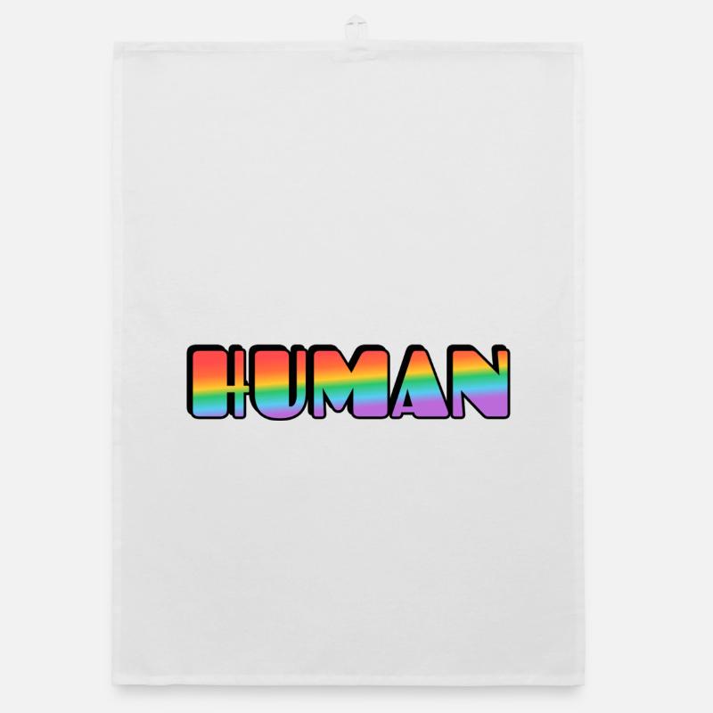 Rainbow Human Typography Organic dish towel