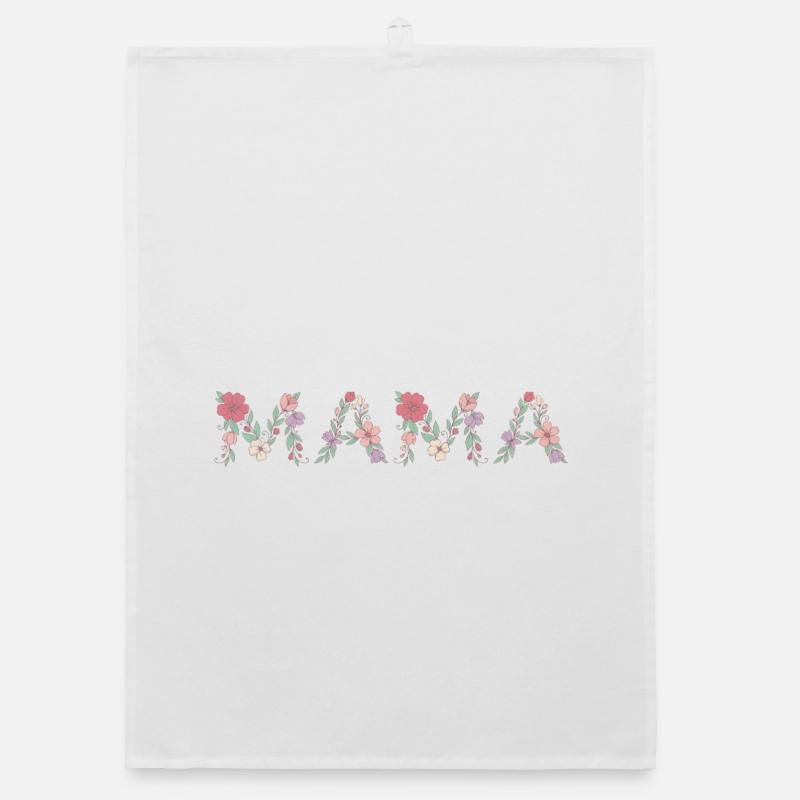 Mama Blumen Floral Schrift Beste Mutter Muttertag Organic Geschirrtuch
