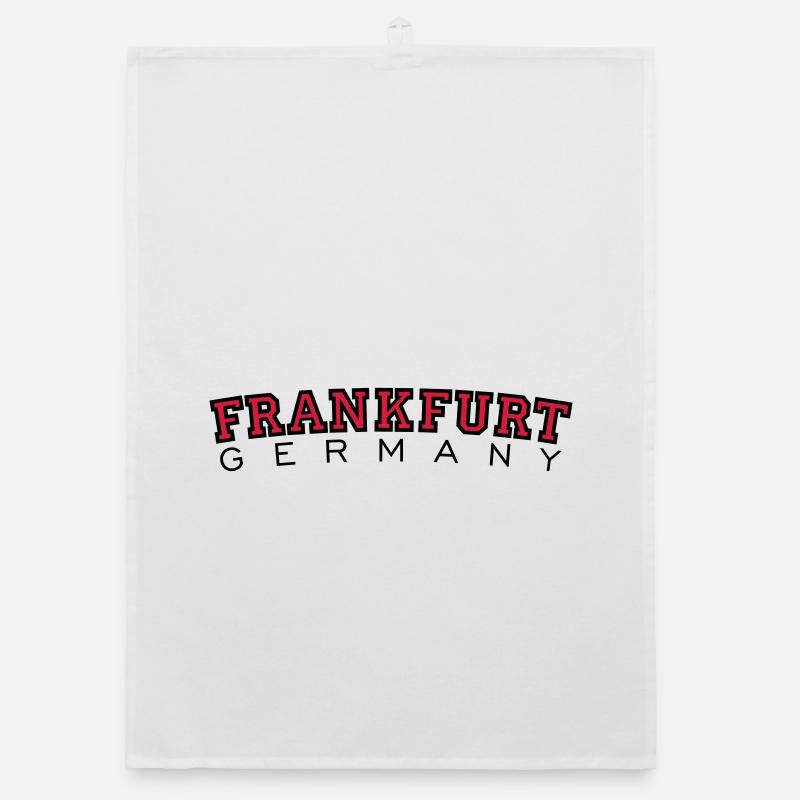 Frankfurt Germany Black&Red - Organic dish towel - white