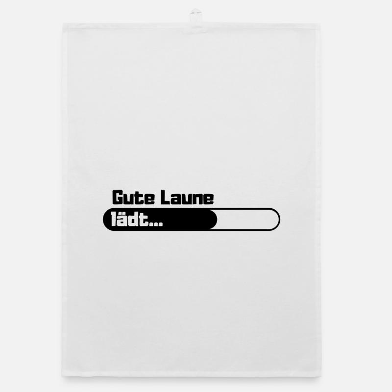 Gute Laune lädt - Organic Geschirrtuch - Weiß