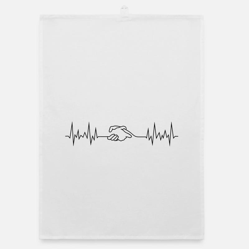 wave peace handshake Organic Geschirrtuch