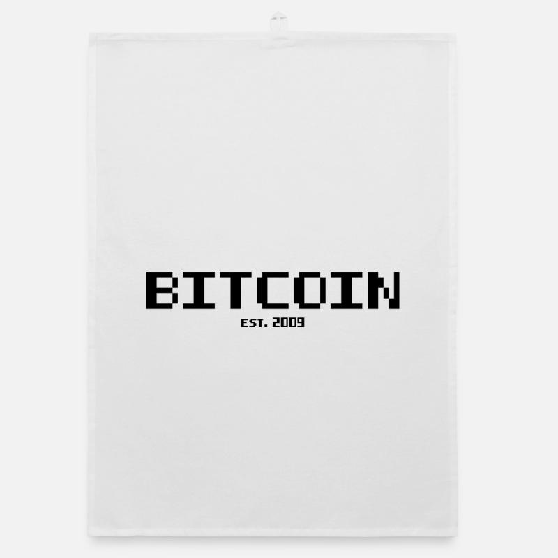 bitcoin est 2009 #2 - Organic Geschirrtuch - Weiß