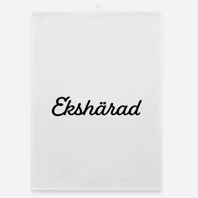 Ekshärad schwarz - Organic Geschirrtuch - Weiß