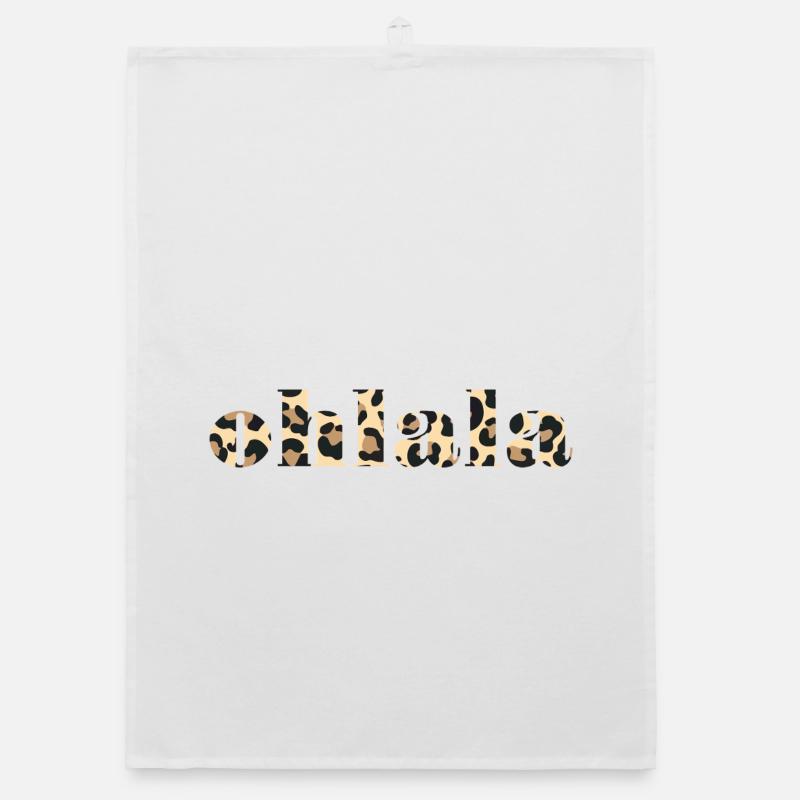 Olala Leopard Print Font Organic dish towel