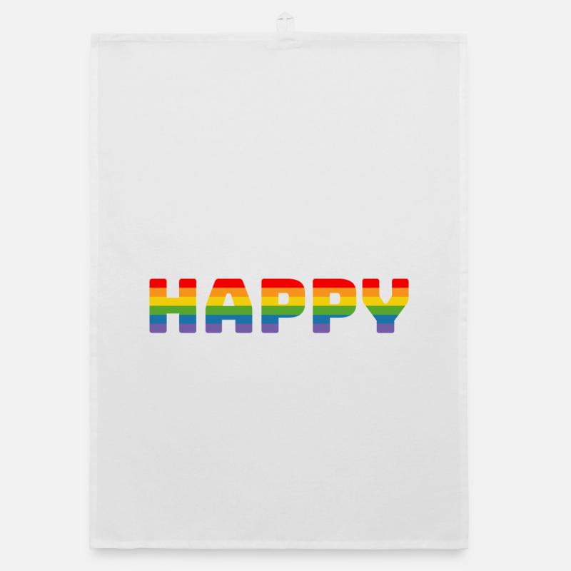 Pride Regenbogen Tshirt happy | LGBT lgbtqi queer Organic Geschirrtuch
