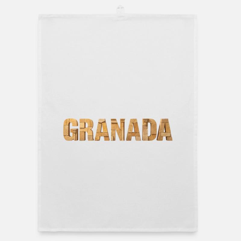 Granada Architecture Typography Organic dish towel