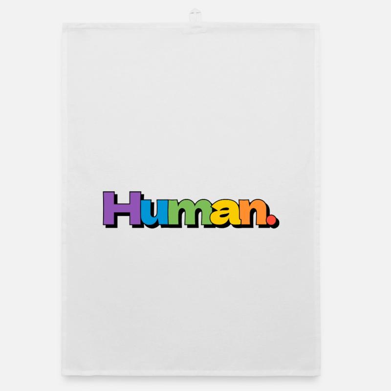 Colorful Human Rainbow Pride Typography Organic dish towel