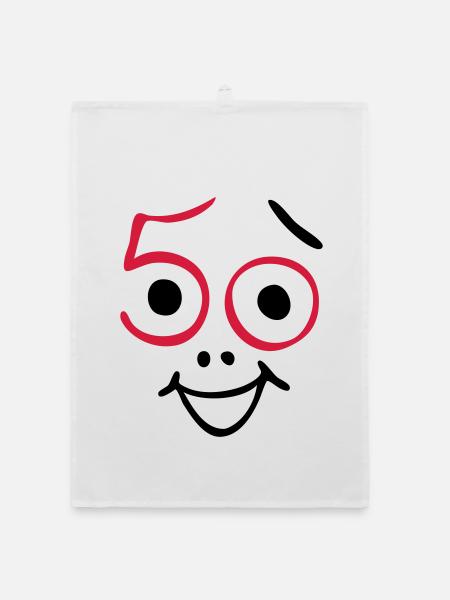 50 ans et toujours frais! - Torchon bio - blanc - Devant