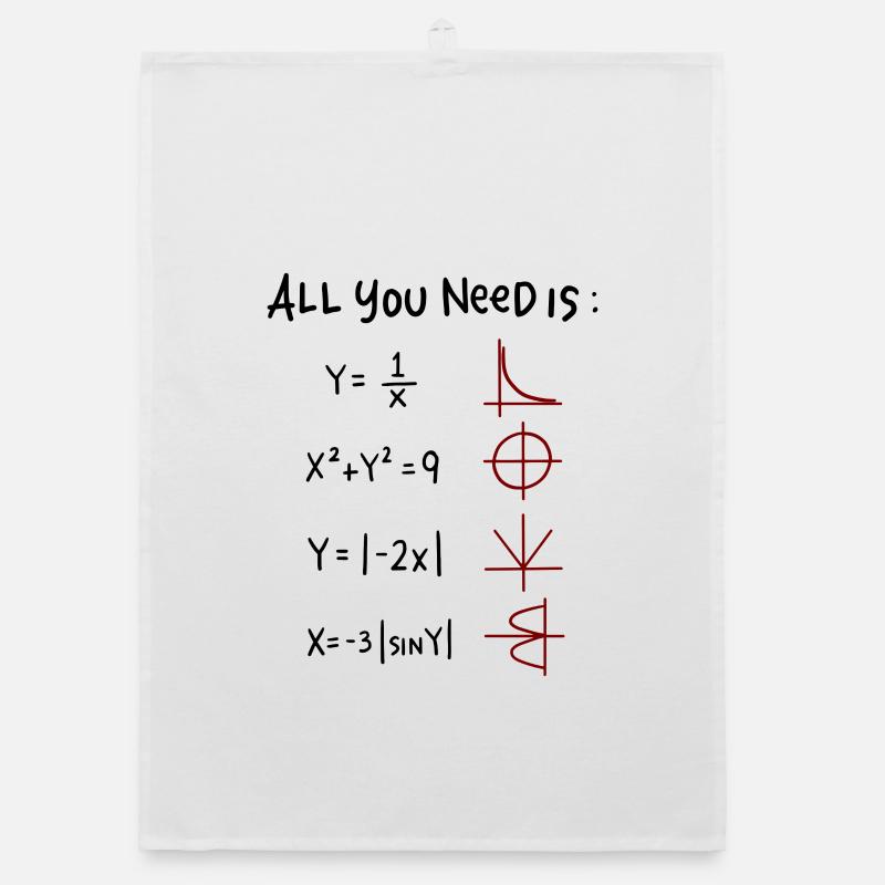All you need is Love Math Trigonometric Functions Organic dish towel