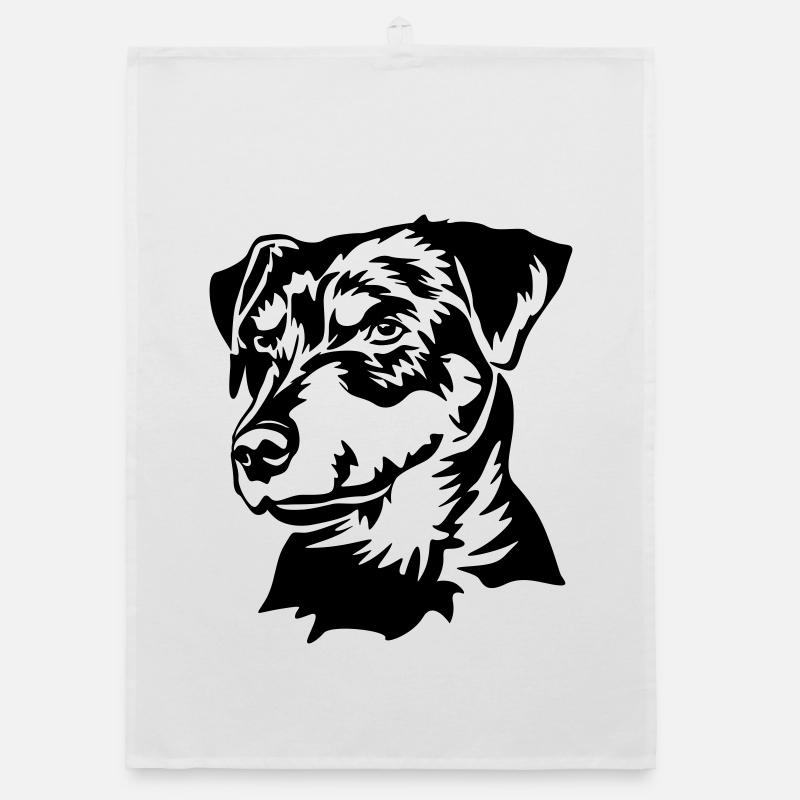 German Jagdterrier head Organic dish towel