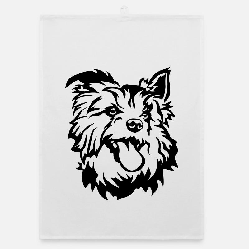 Australian Terrier Head Organic dish towel