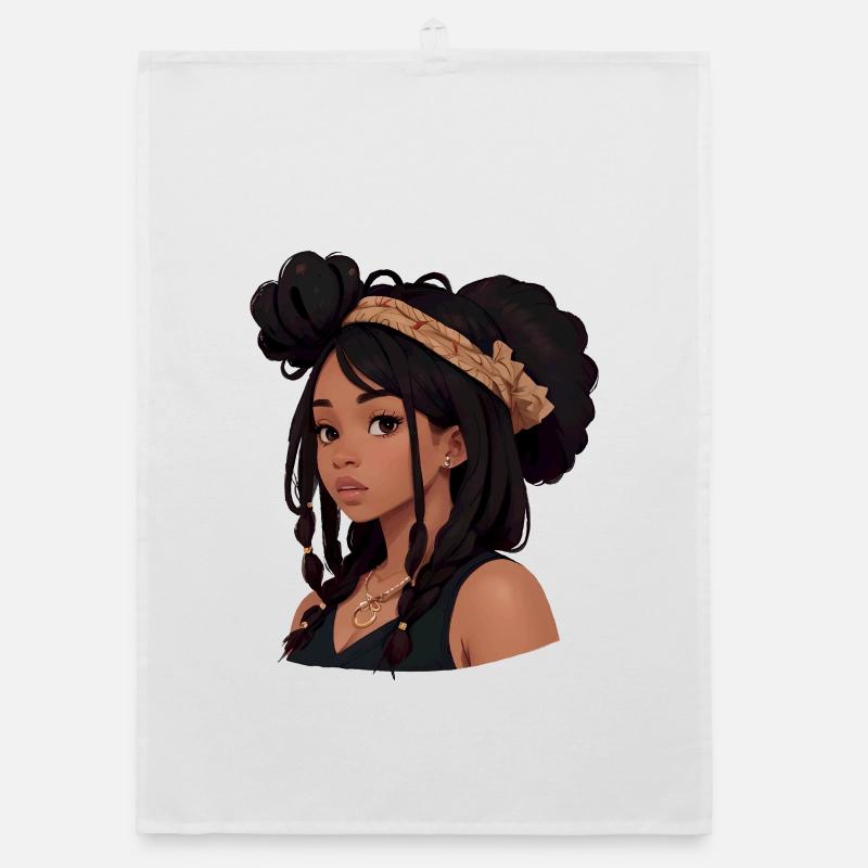 Hübsche Frau mit Dreadlocks Organic Geschirrtuch