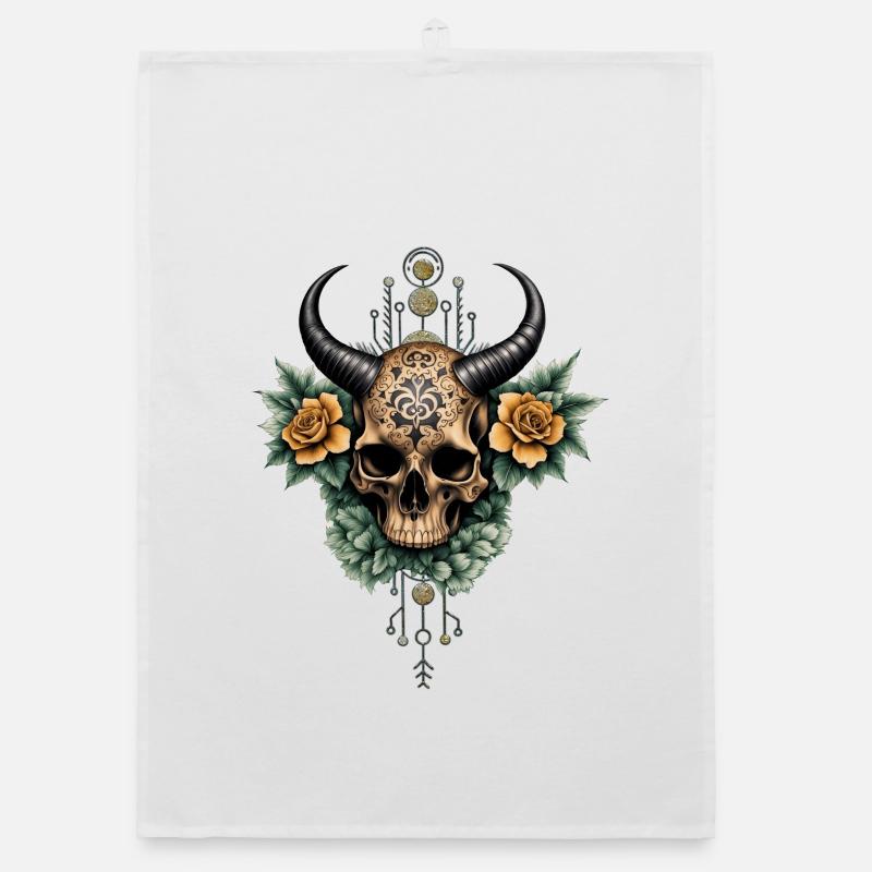 Crâne impressionnant. Torchon bio