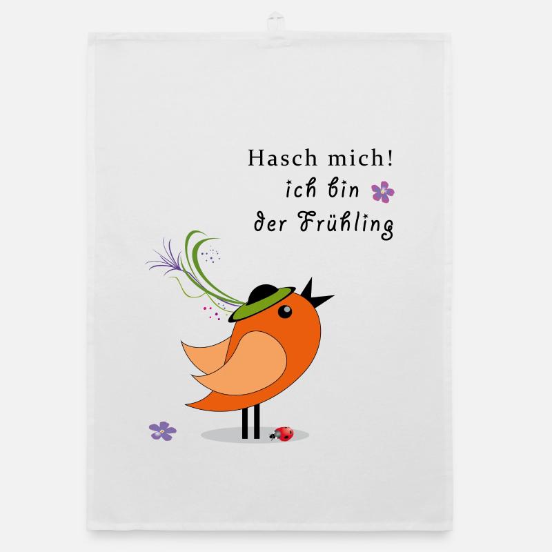 Hasch mich, ich bin der Frühling Spatz Organic Geschirrtuch