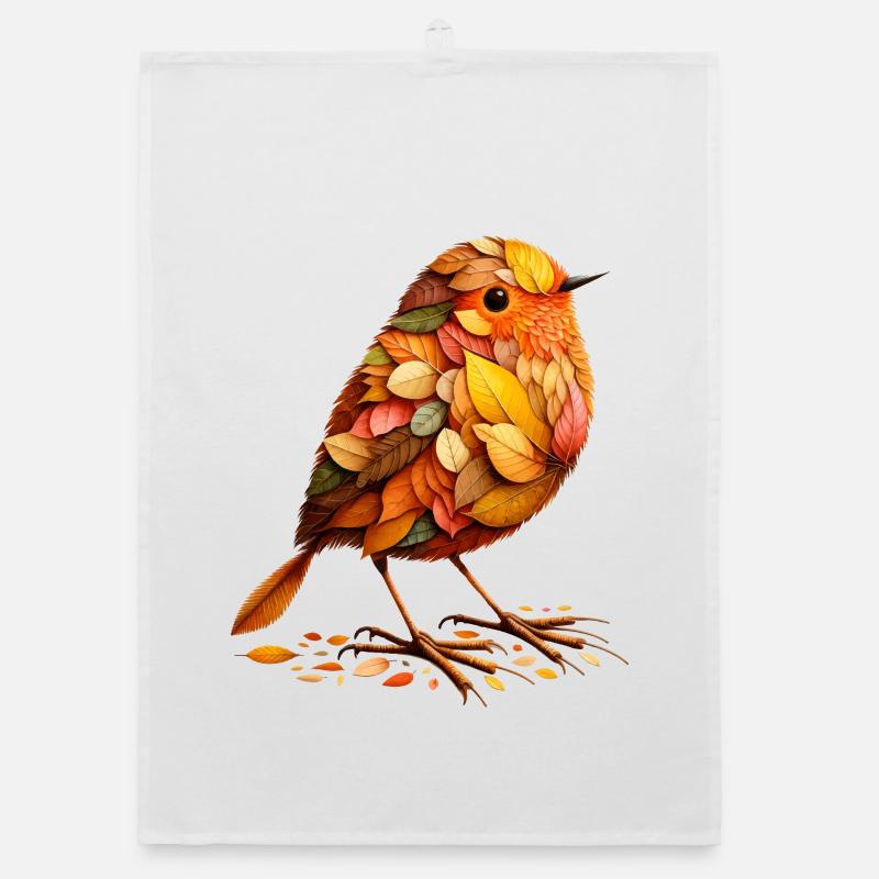 Un oiseau, conçu à partir de différentes feuilles Torchon bio