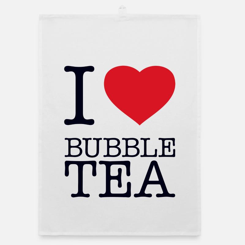 I LOVE BUBBLE TEA Organic Geschirrtuch