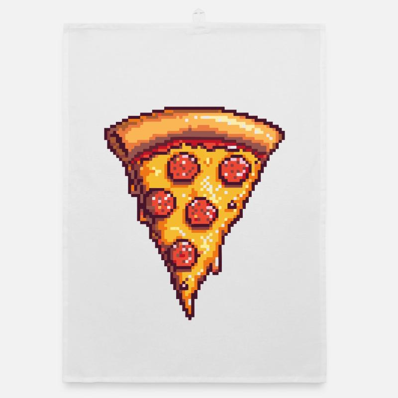 Pixel Pizza Stück Organic Geschirrtuch