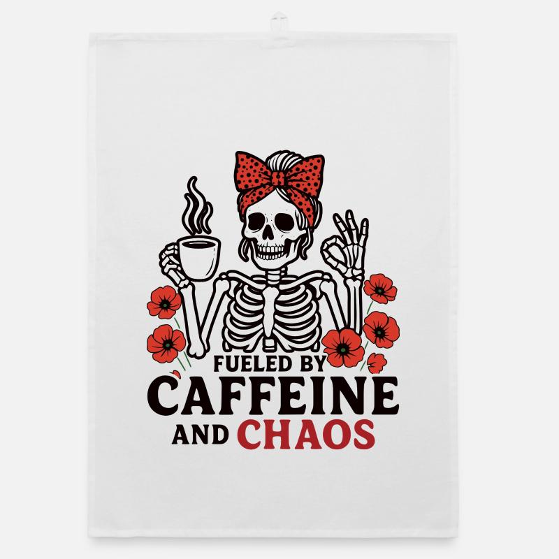 Mother Caffeine Mom Skeleton Coffee Organic dish towel