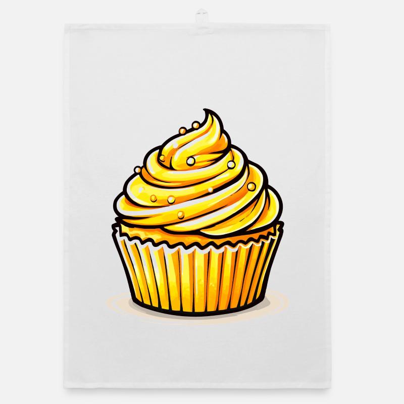 Cupcake jaune doré Torchon bio