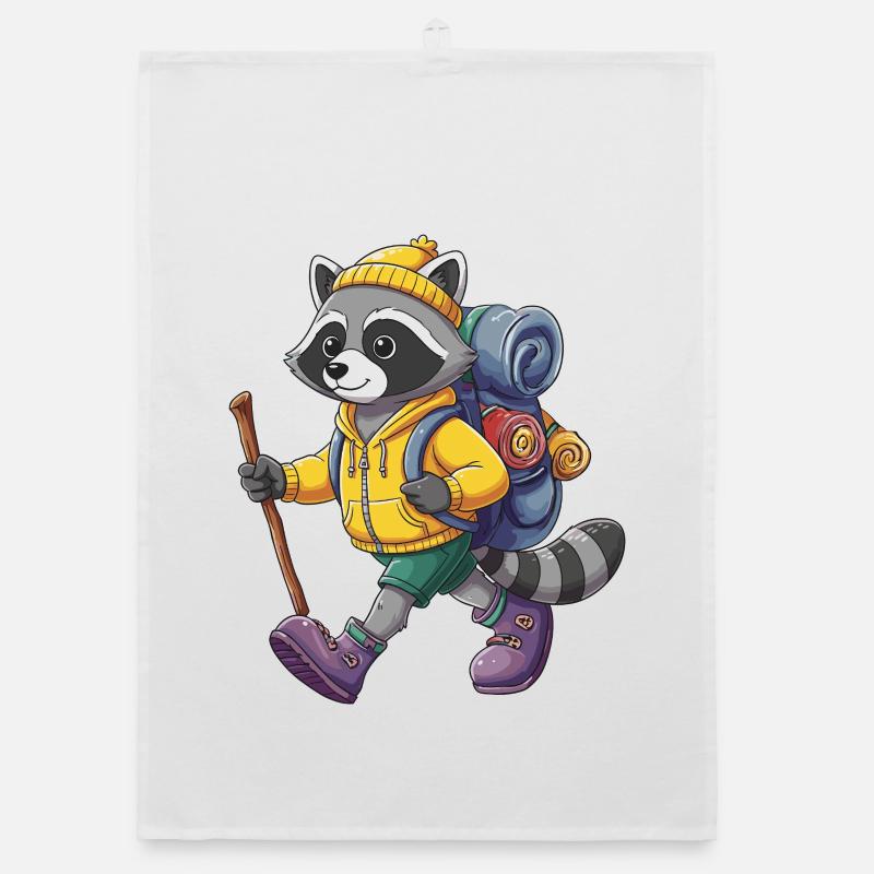 Camping de randonnée raton laveur mignon Backpacker Torchon bio