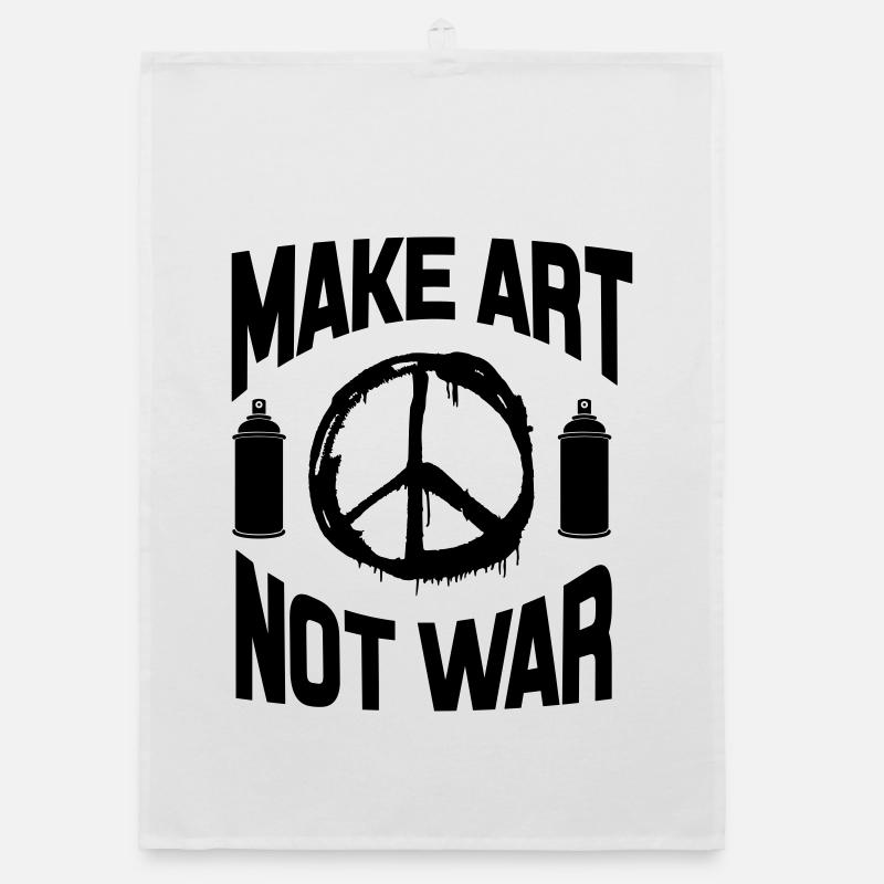 Make Art Not War - Peace Graffiti Spray Can Organic dish towel