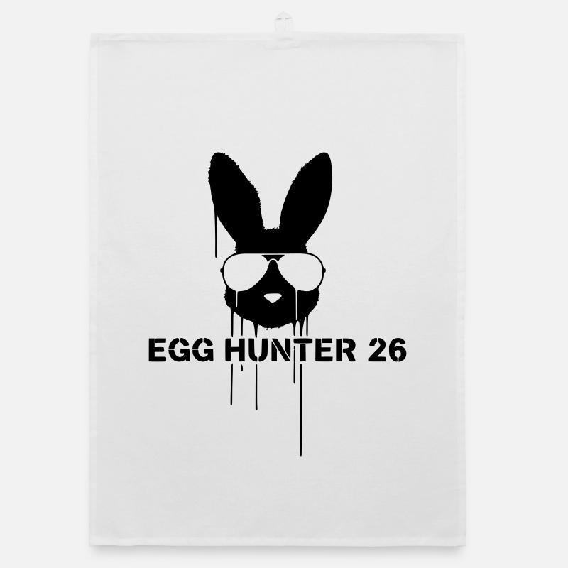 Cooler Egg Hunter 2026 Hase Ostern Organic Geschirrtuch