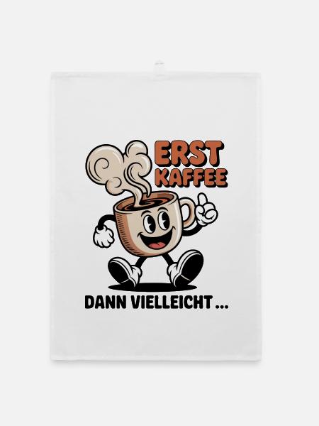 Kaffee muss sein - Organic Geschirrtuch - Weiß - Vorne