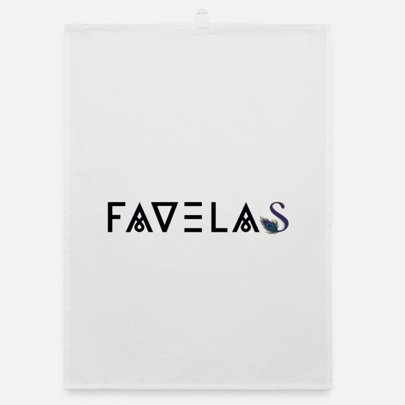 FAVELAS | Imprimé de style latino - Torchon bio - blanc