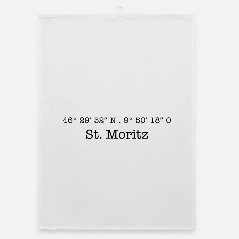Coordinates Sankt Moritz Switzerland Organic dish towel