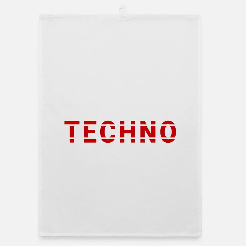 Techno lettering design for ravers and electro Organic dish towel