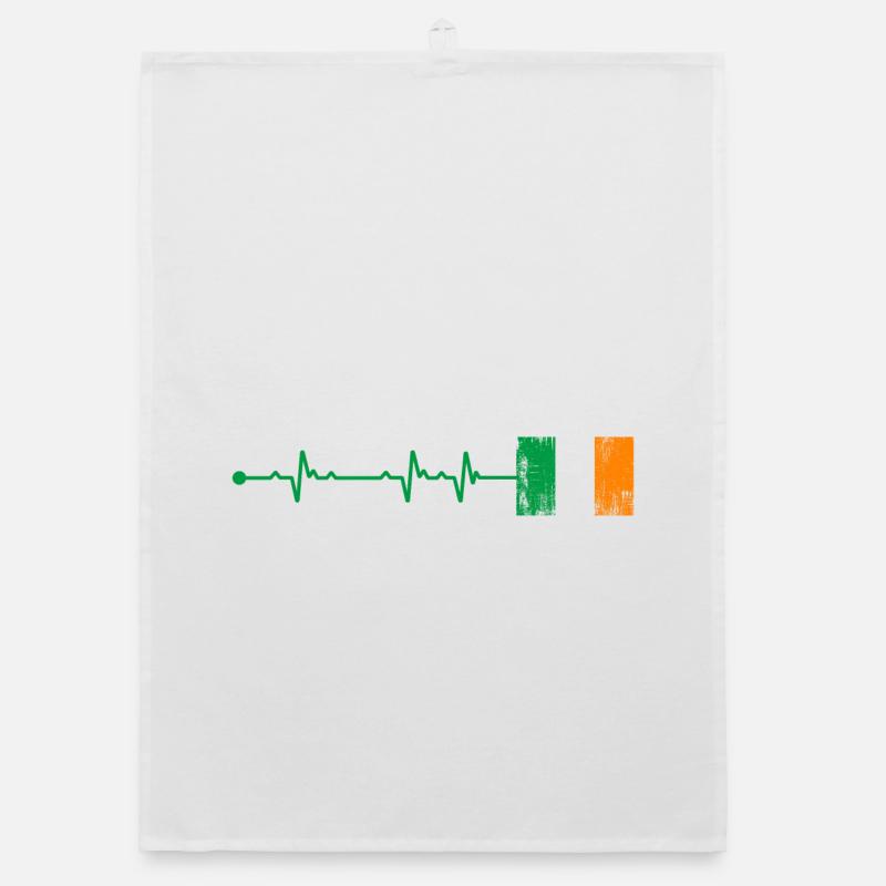Drapeau de l’Irlande Heartbeat Torchon bio