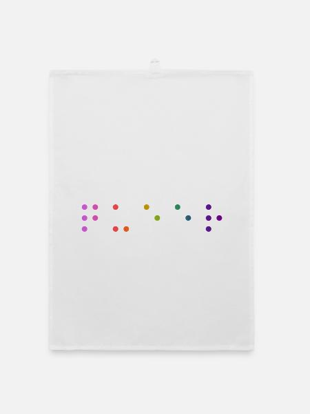 Queer Braille - Organic Geschirrtuch - Weiß - Vorne