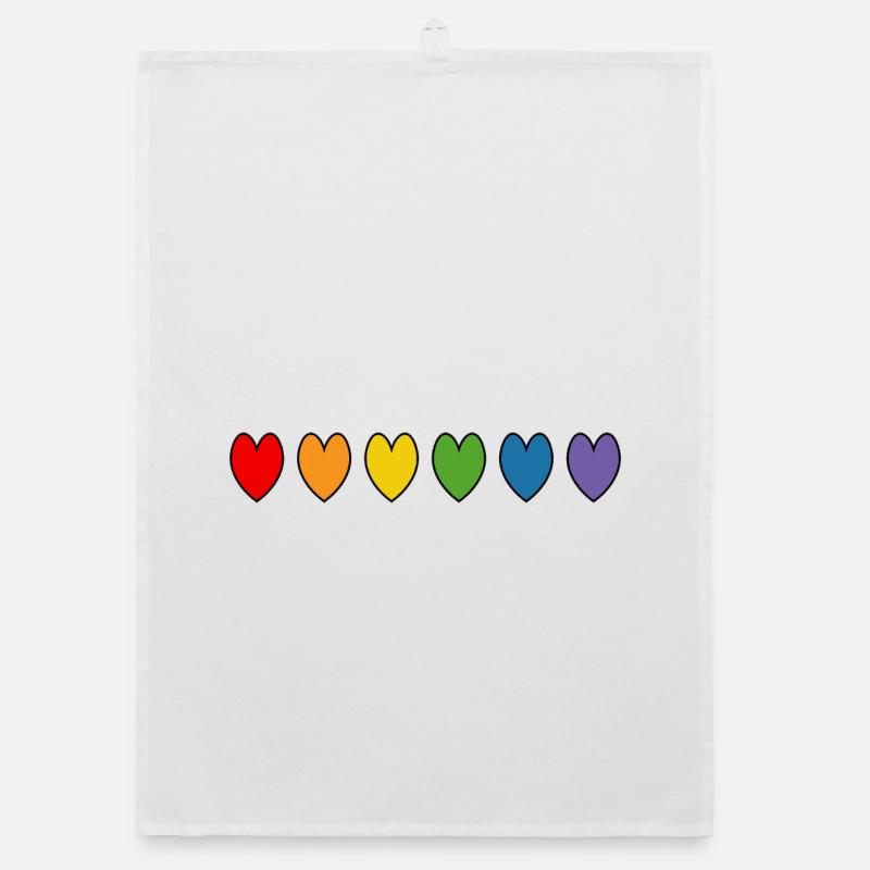 Rainbow Hearts Organic dish towel