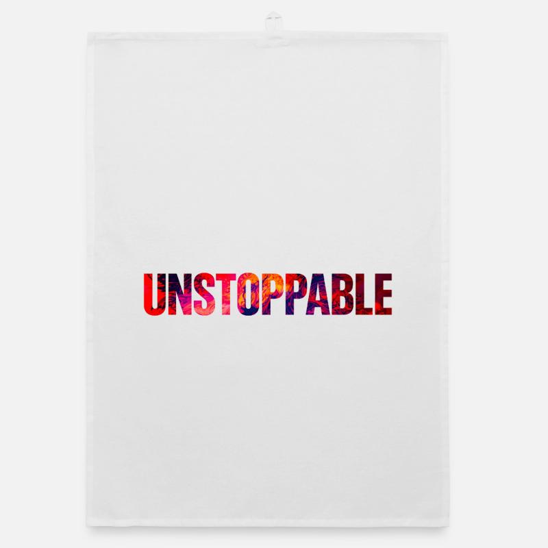 Unstoppable Abstract Typography Design Organic dish towel
