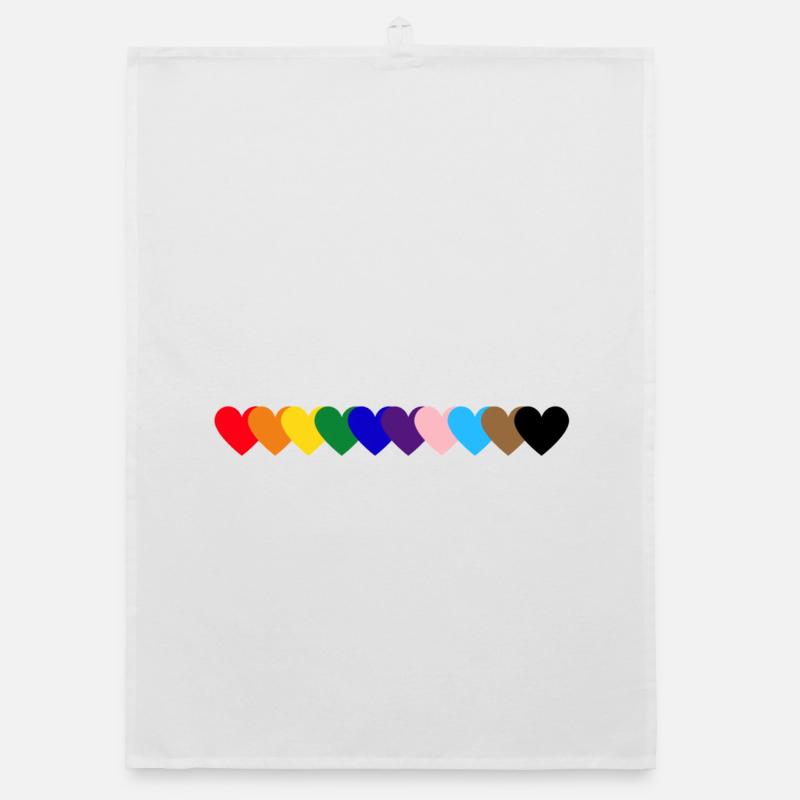 Fierté rainbow hearts Torchon bio