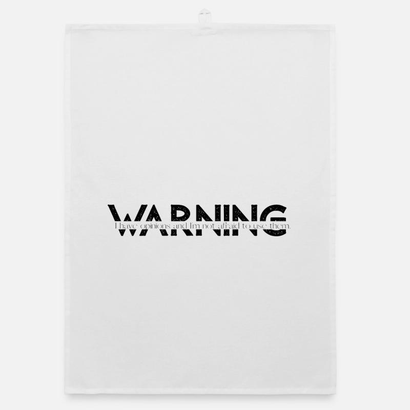 Warning  Funny Bold Statement Design Organic dish towel