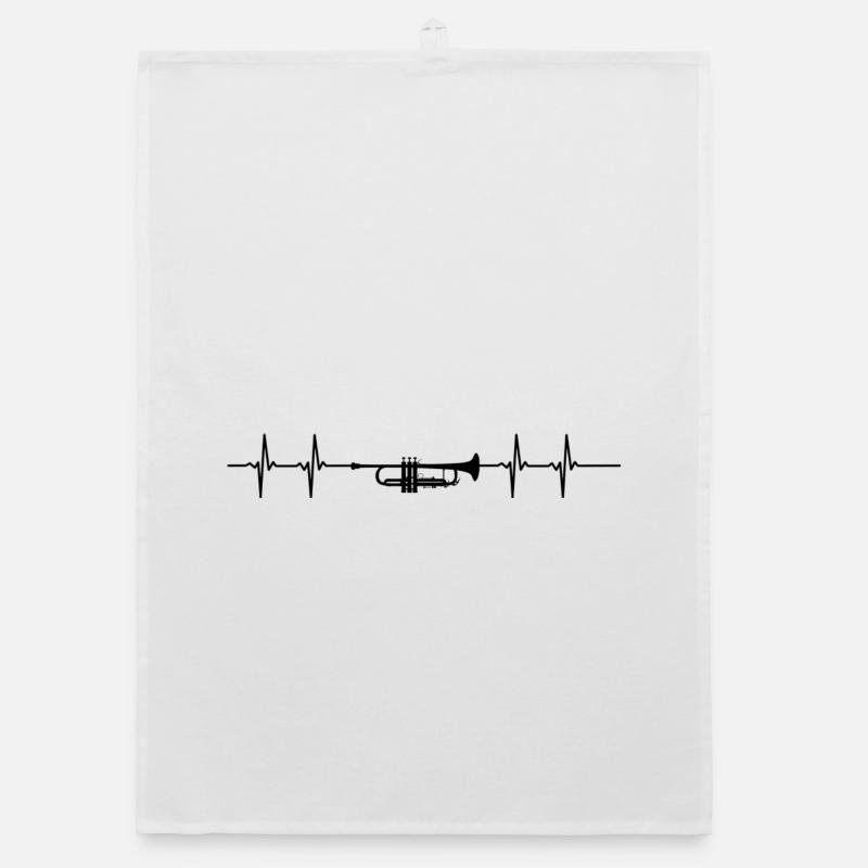 Trompete Puls schwarz Organic Geschirrtuch