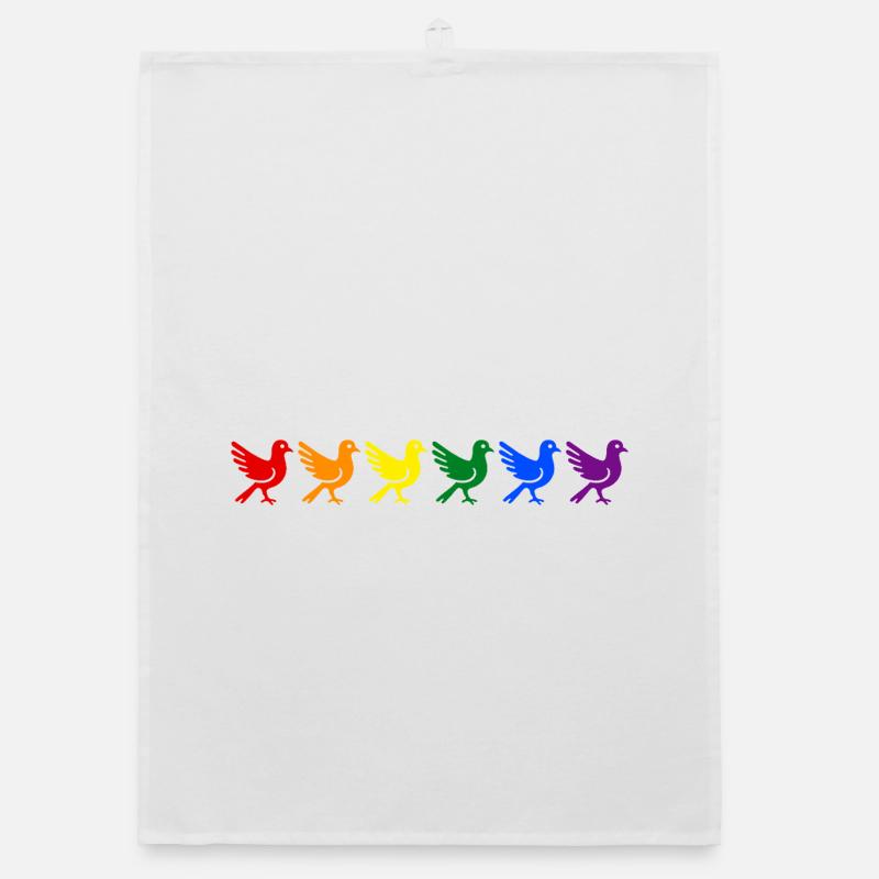 Rainbow Doves Organic dish towel