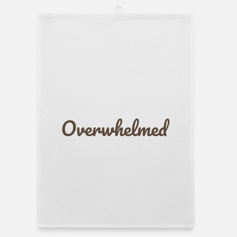 Überwältigt Script-Text in Braun Organic Geschirrtuch